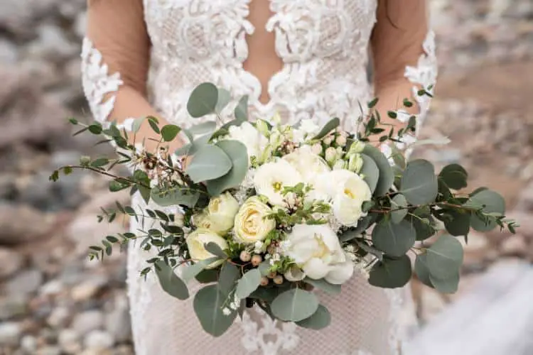 Bridal bouquets with eucalyptus