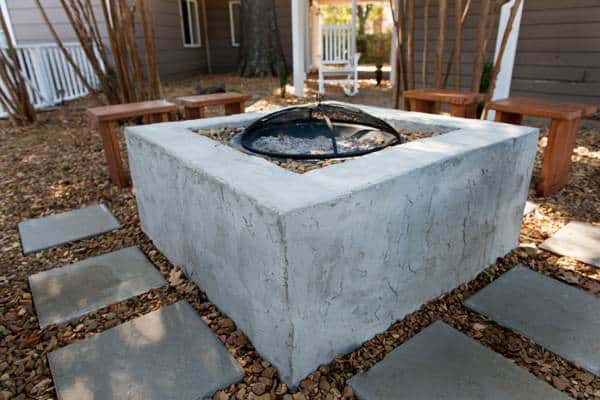 Stucco-Effect Fire Pit with Bowl