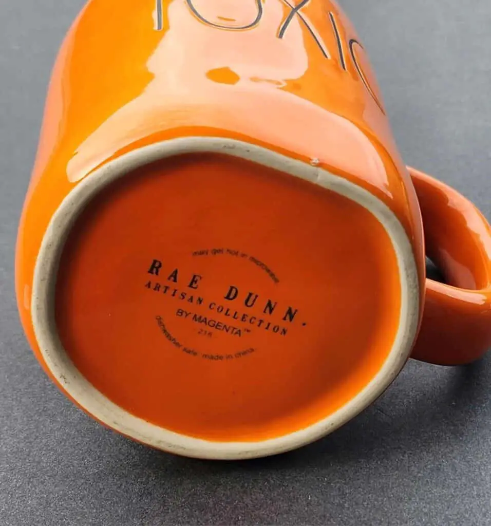 bottom of colored rae dunn mug