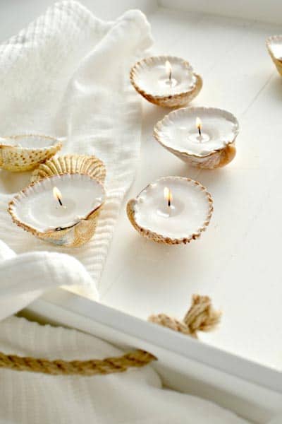 handmade-gift-ideas-shell-tealights