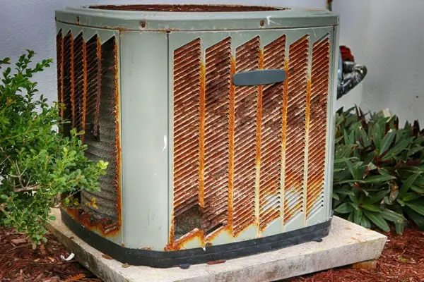 old outdoor compressor unit