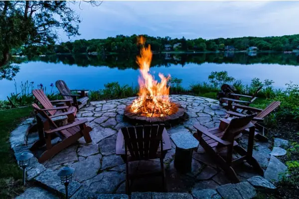 sitting around the fire