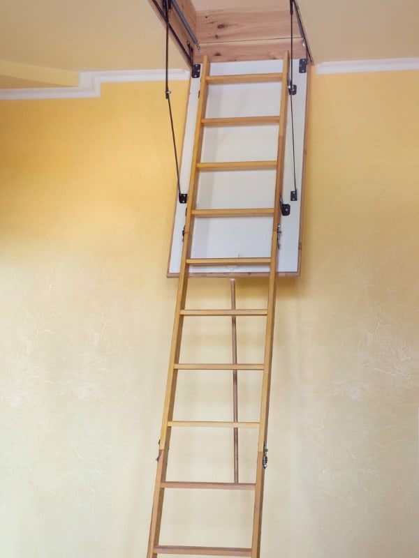 wooden loft ladder